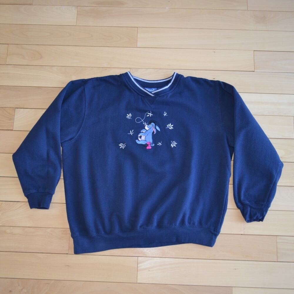 Vintage Pooh Disney Eeyore Winnie the Pooh Sweatshirt Blue Size XL